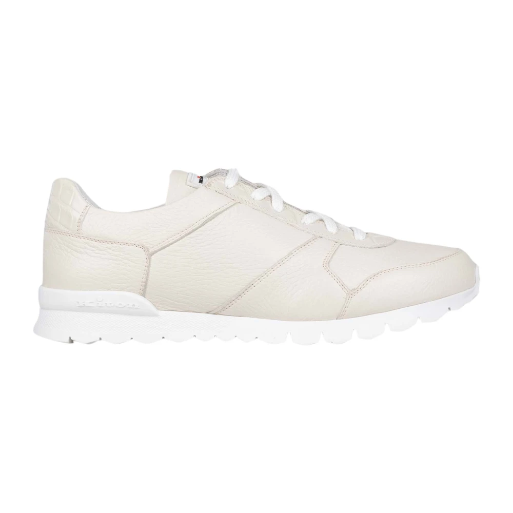 Kiton Kalfsleren Sneakers Heren Schoenen Wit
