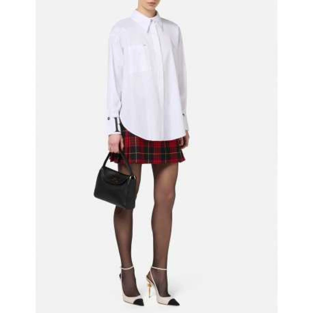 Elisabetta Franchi Witte Katoenen Oversize Logo Shirt White Dames
