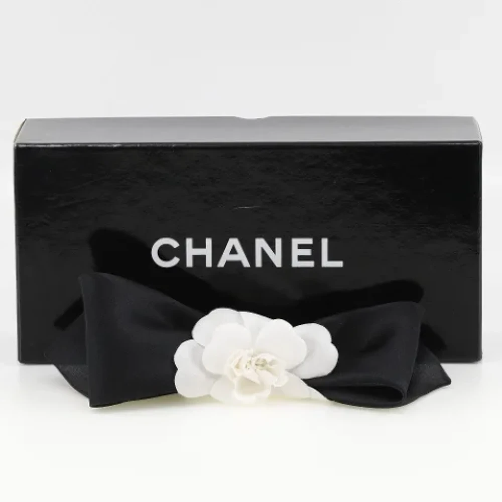 Chanel Vintage Pre-owned Cotton hair-accessories Black Dames