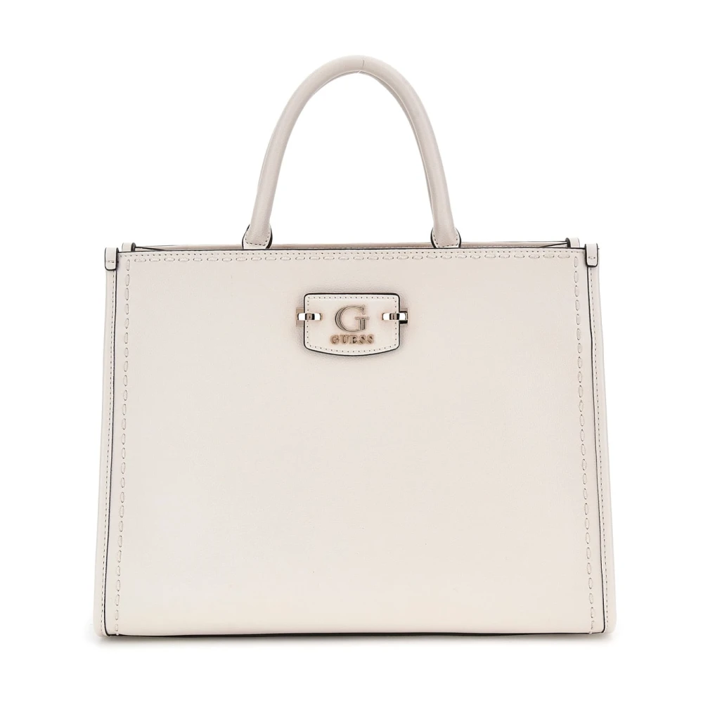 Guess Women's White Anadela 3 Compartment Satchel - Handbags - One Size - Bags