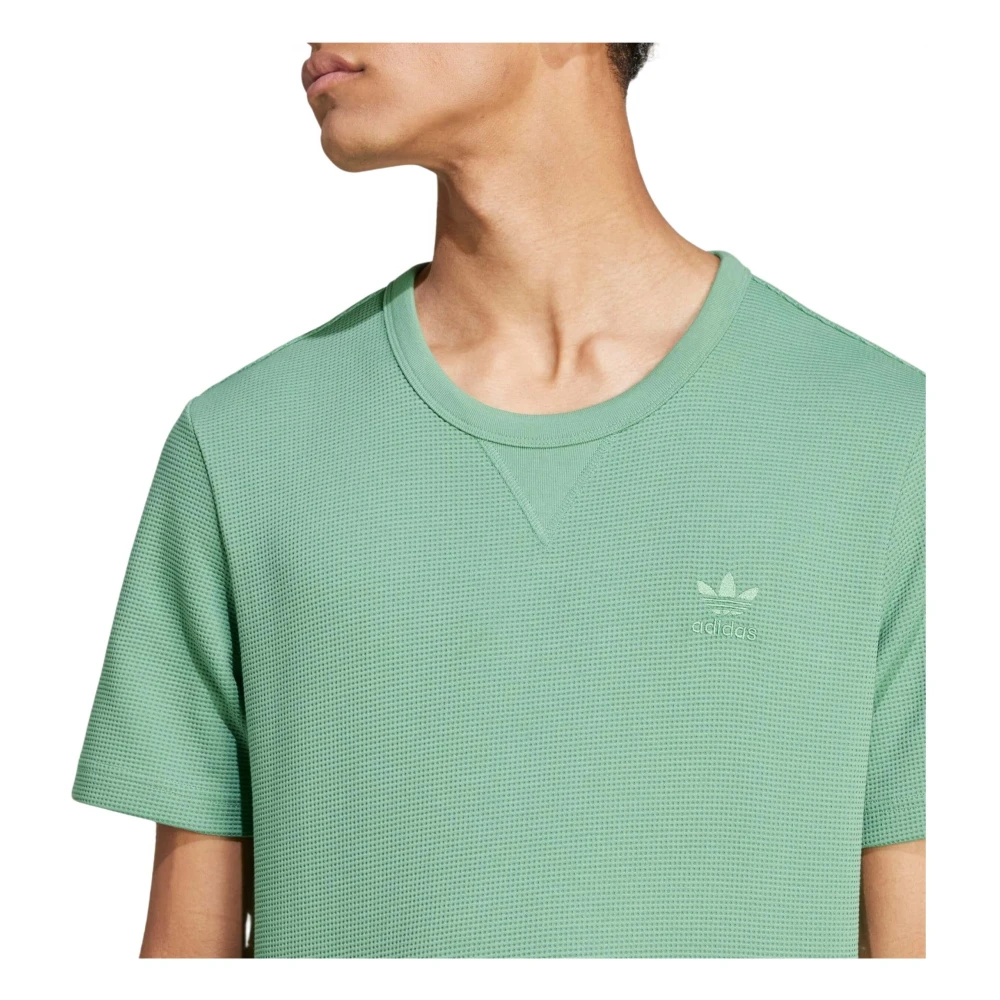 Adidas Trefoil Essentials Waffle T-shirt Green Heren