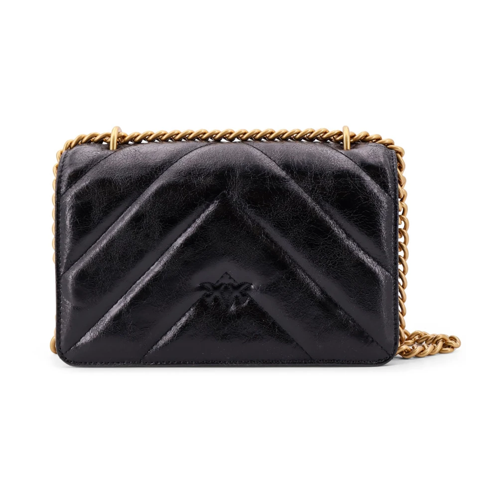 pinko Matelassé Love Birds Schoudertas Black Dames