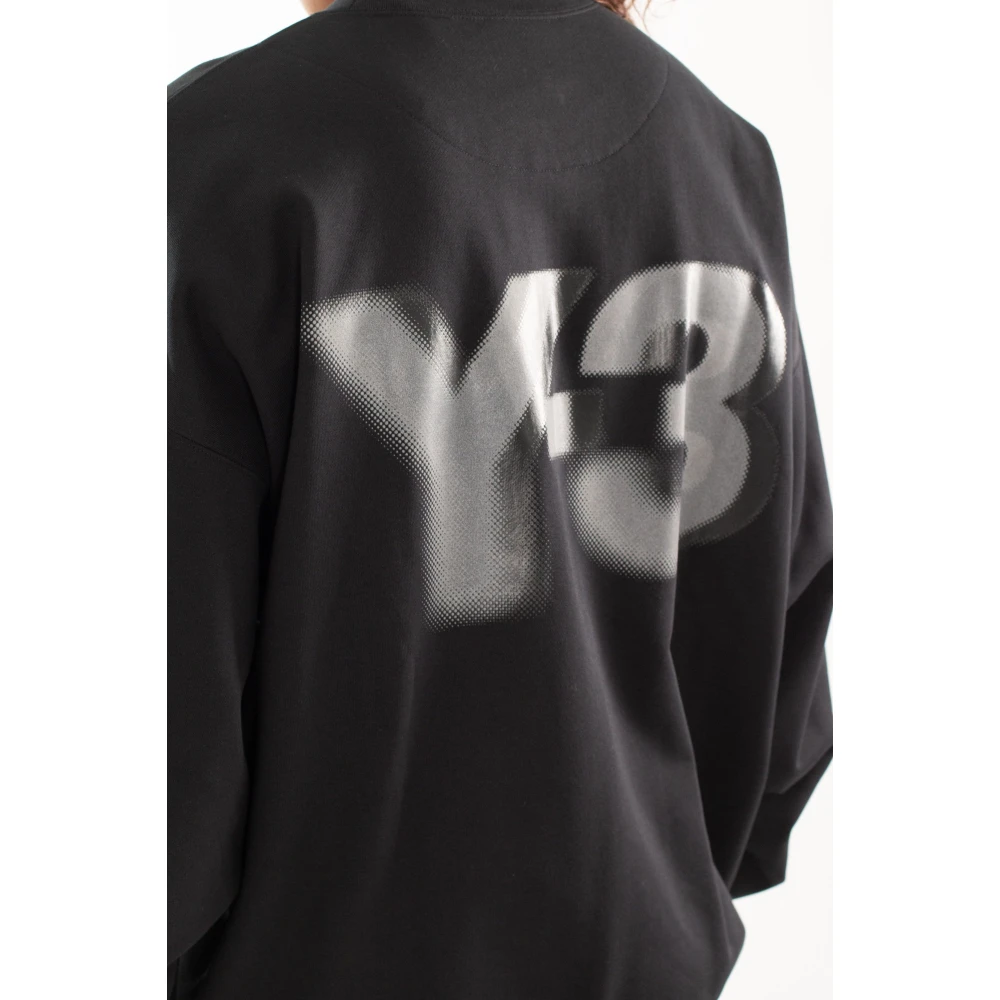 Y-3 Zwart Faded Logo Sweatshirt Black Heren