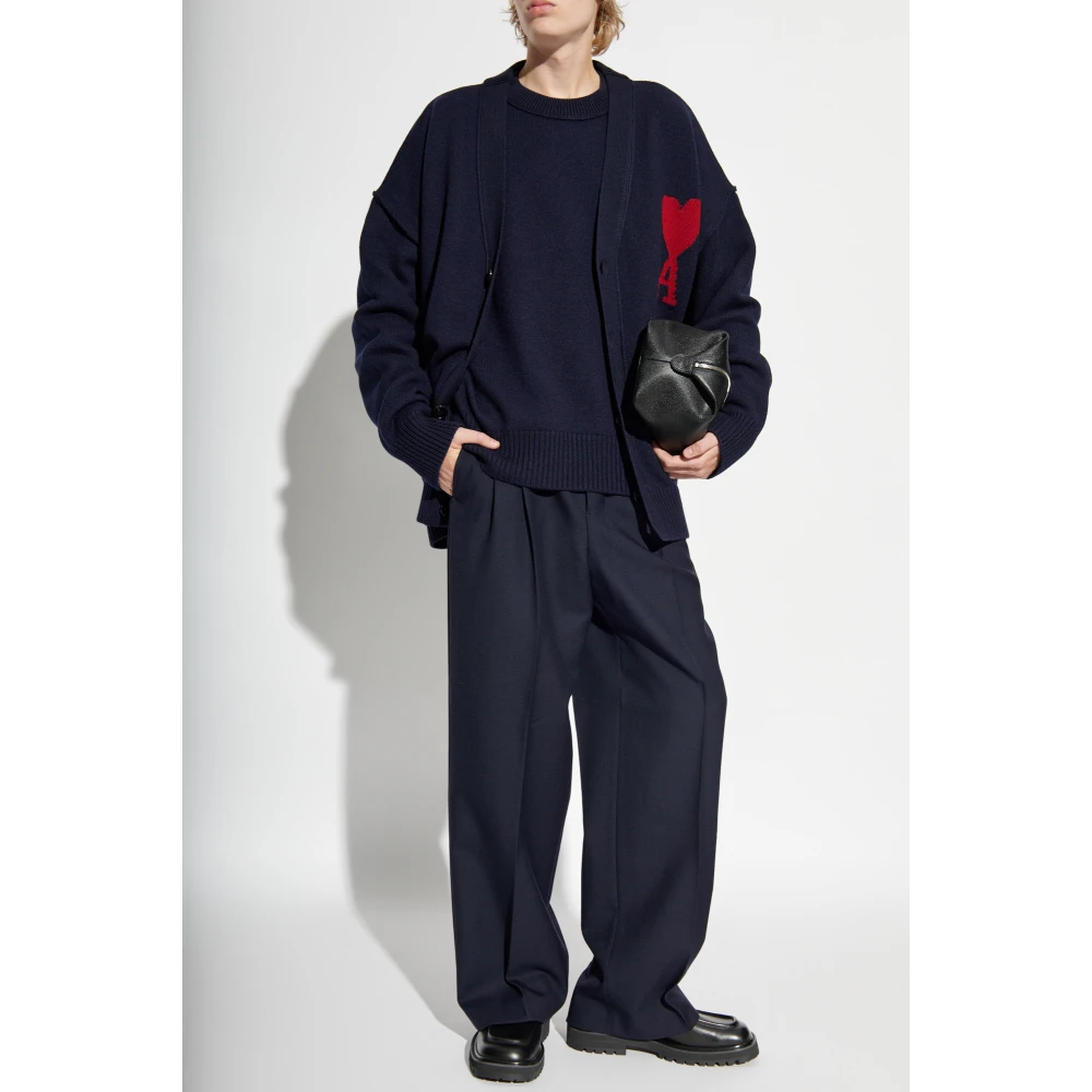 Ami Paris Geplooide broek Blue Heren