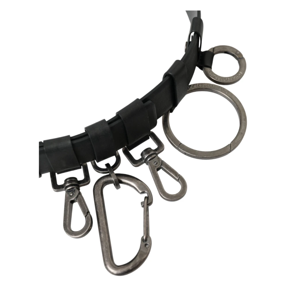 Dolce & Gabbana Zwart Leren Metalen Gesp Riem Black Heren