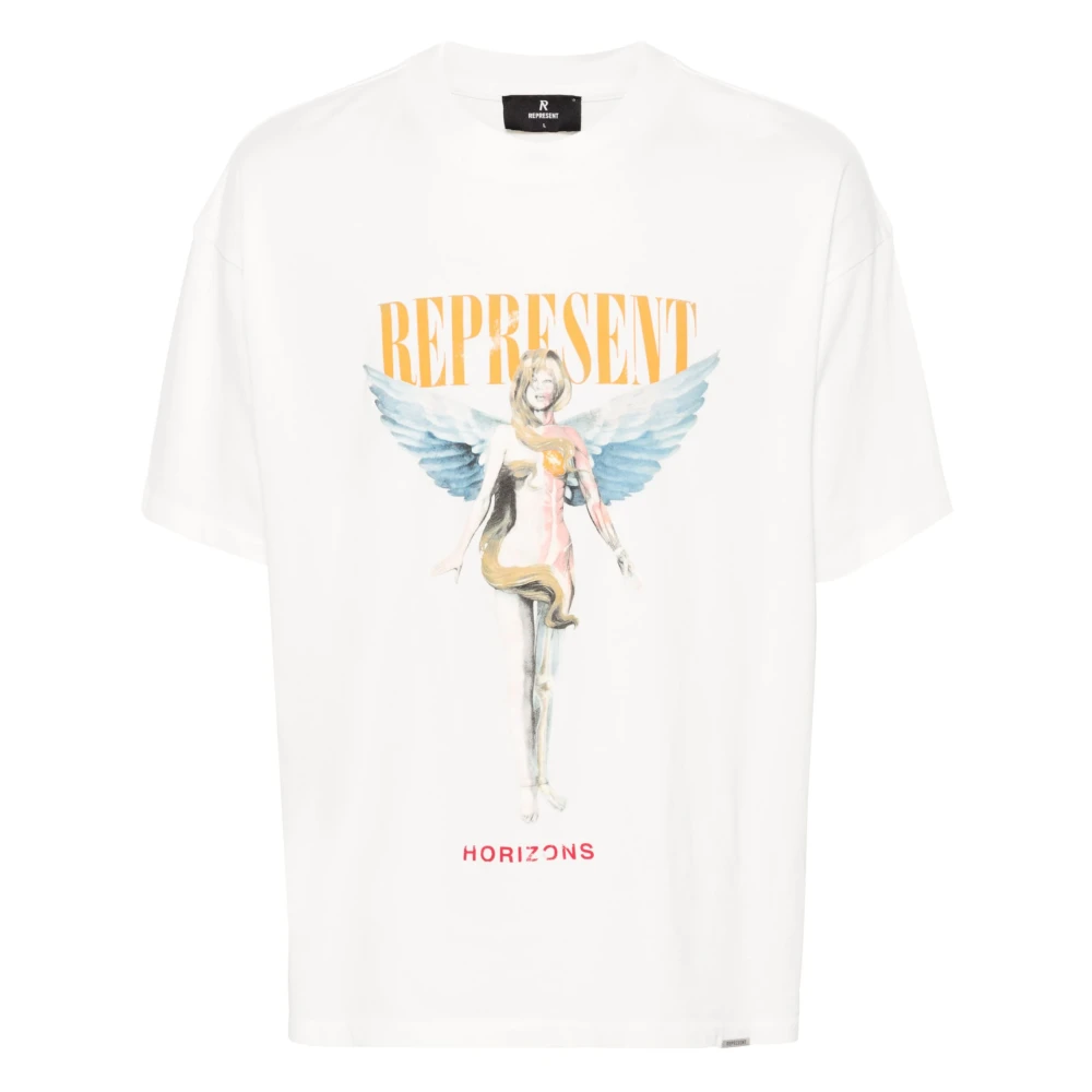 Represent Reborn Logo Print T-Shirt White Heren