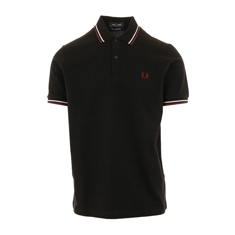 Fred Perry Men's Black Classic Cotton Polo With Double Stripe