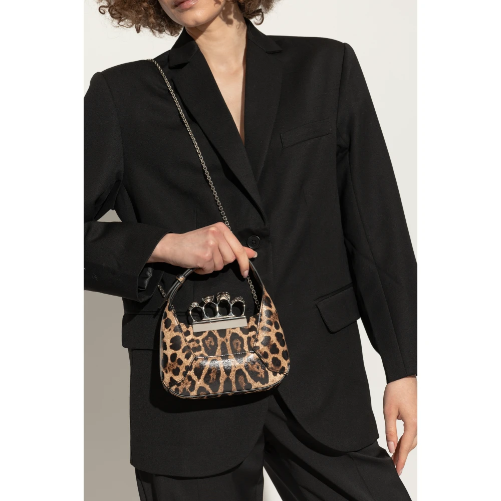alexander mcqueen Jewelled Hobo Mini Handtas Brown Dames