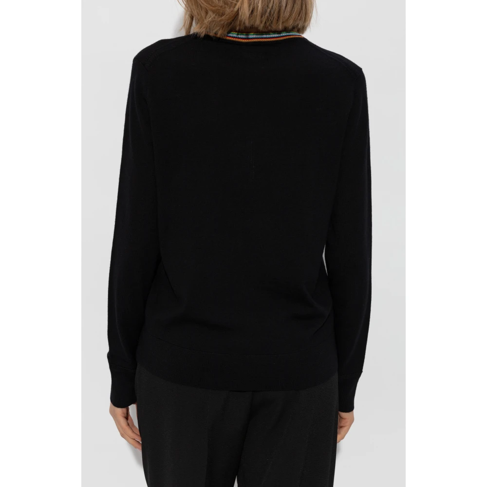 Paul Smith Wollen trui met ronde hals Black Dames