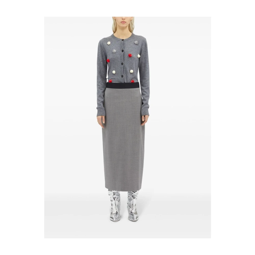 Msgm Grijze Geplooide Rok Gray Dames