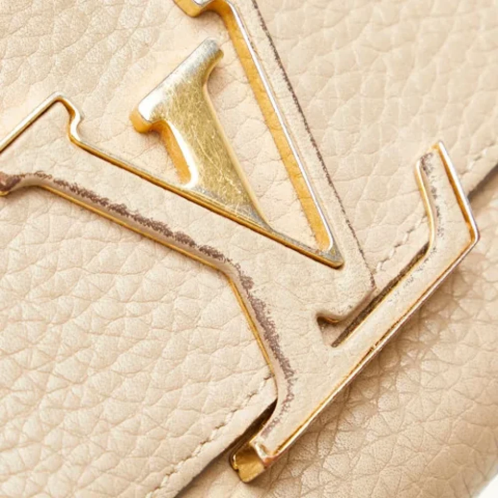 Louis Vuitton Vintage Pre-owned Leather wallets Beige Dames