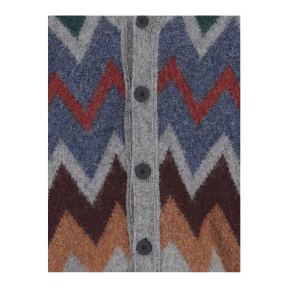 Howlin' Geometrische Wol V-hals Cardigan Sweater Multicolor Heren