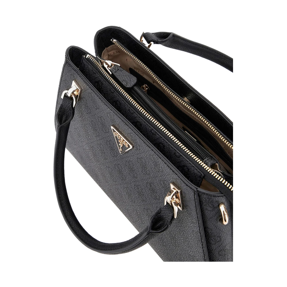 Guess Elegante zwarte handtas met gouden details Gray Dames