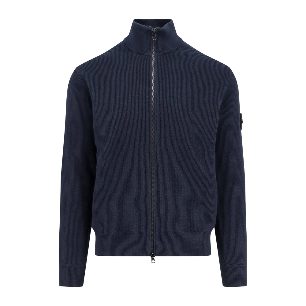 Stone Island Katoenen Ritsvest Blue Heren