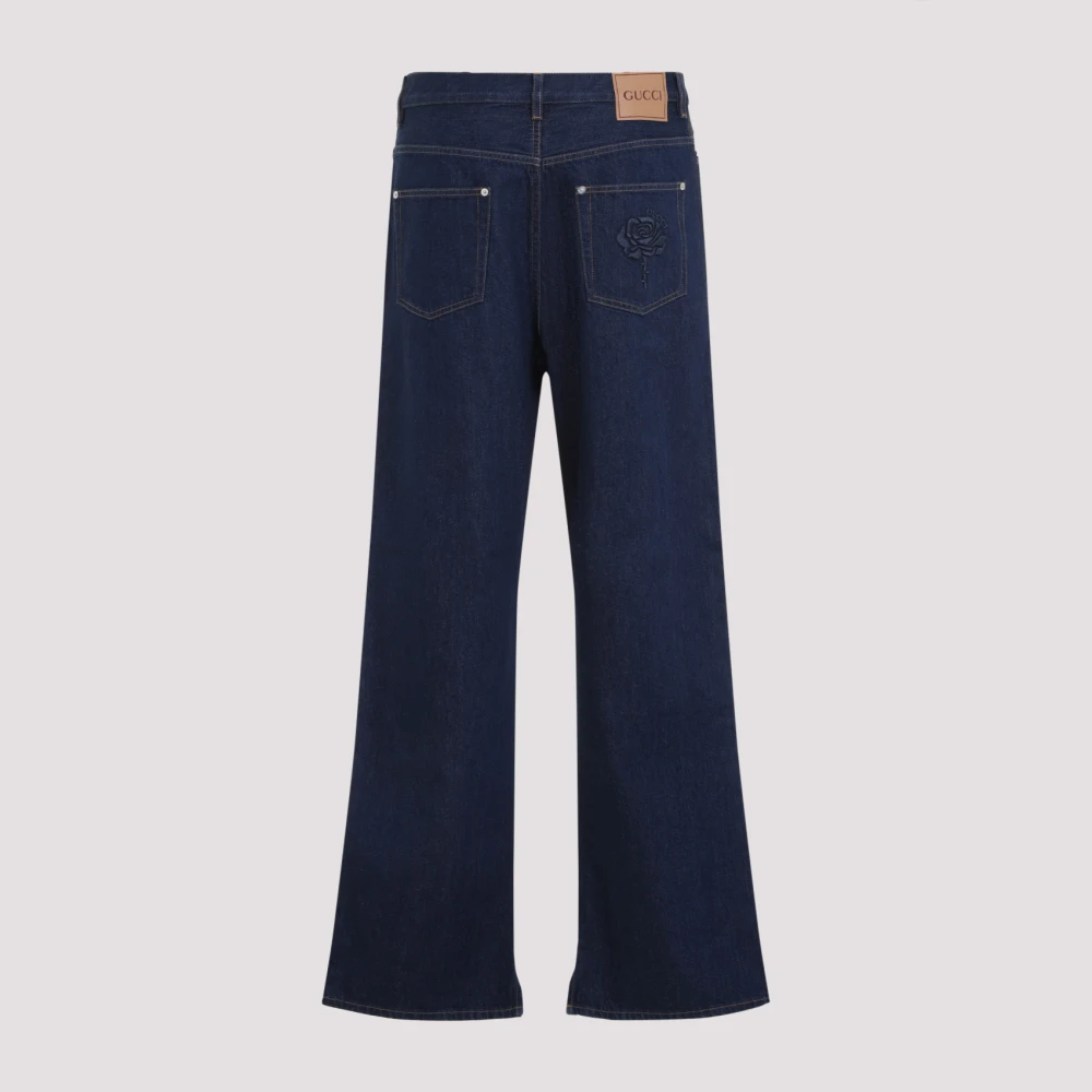 Gucci Certified Rose Baggy Denim Jeans Blue Heren