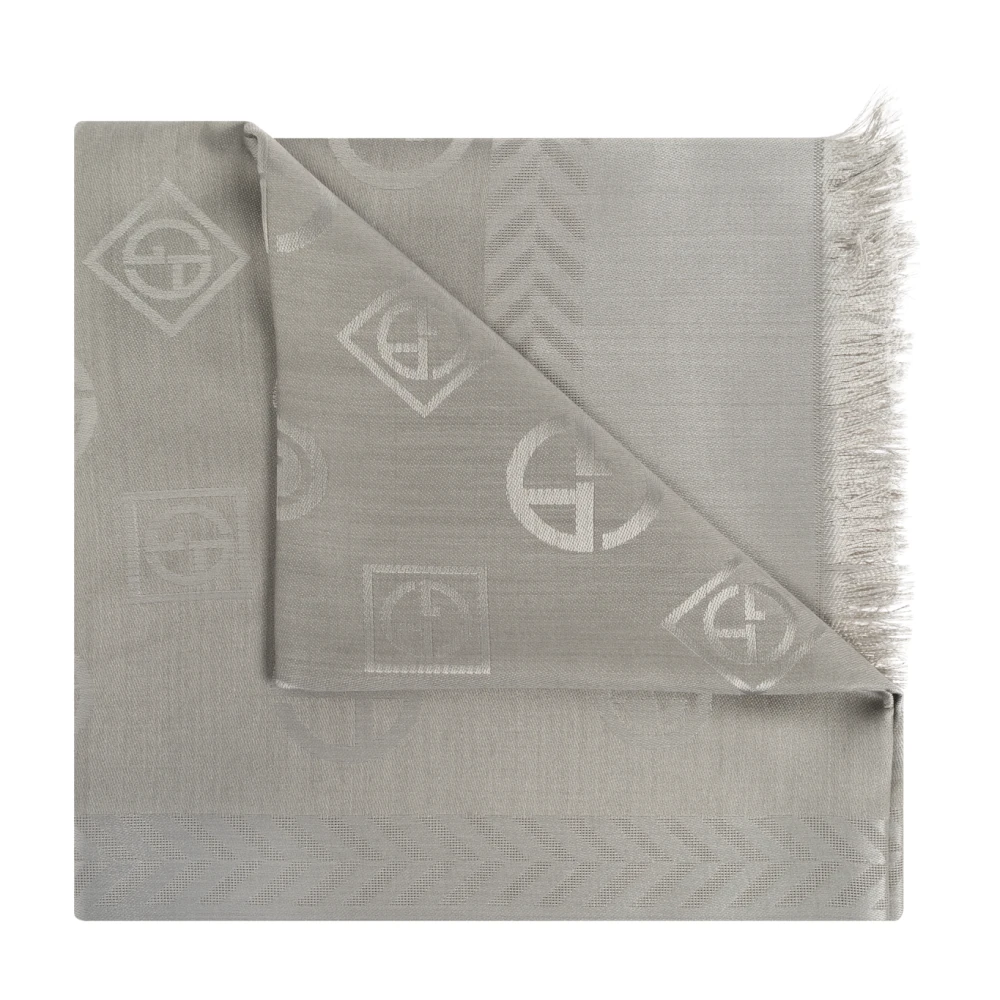Giorgio Armani Sjaal met monogram Gray Heren