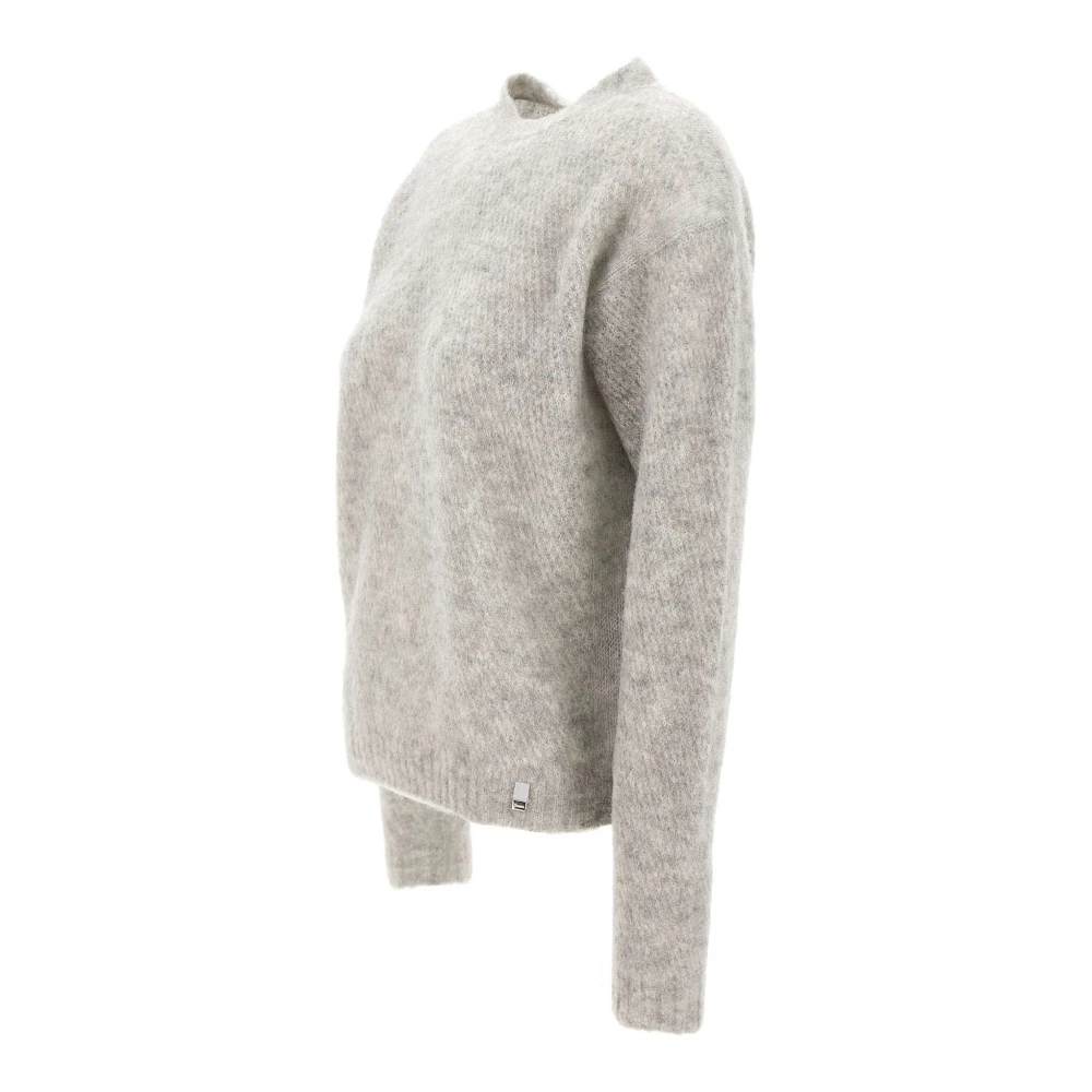 Herno Zachte Wol Alpaca Trui Licht Grijs Gray Dames