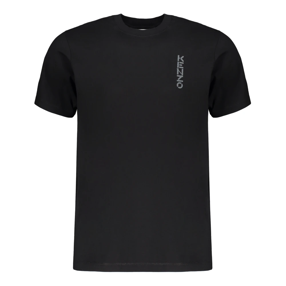 Kenzo Logo Print Katoenen T-shirt Black Heren