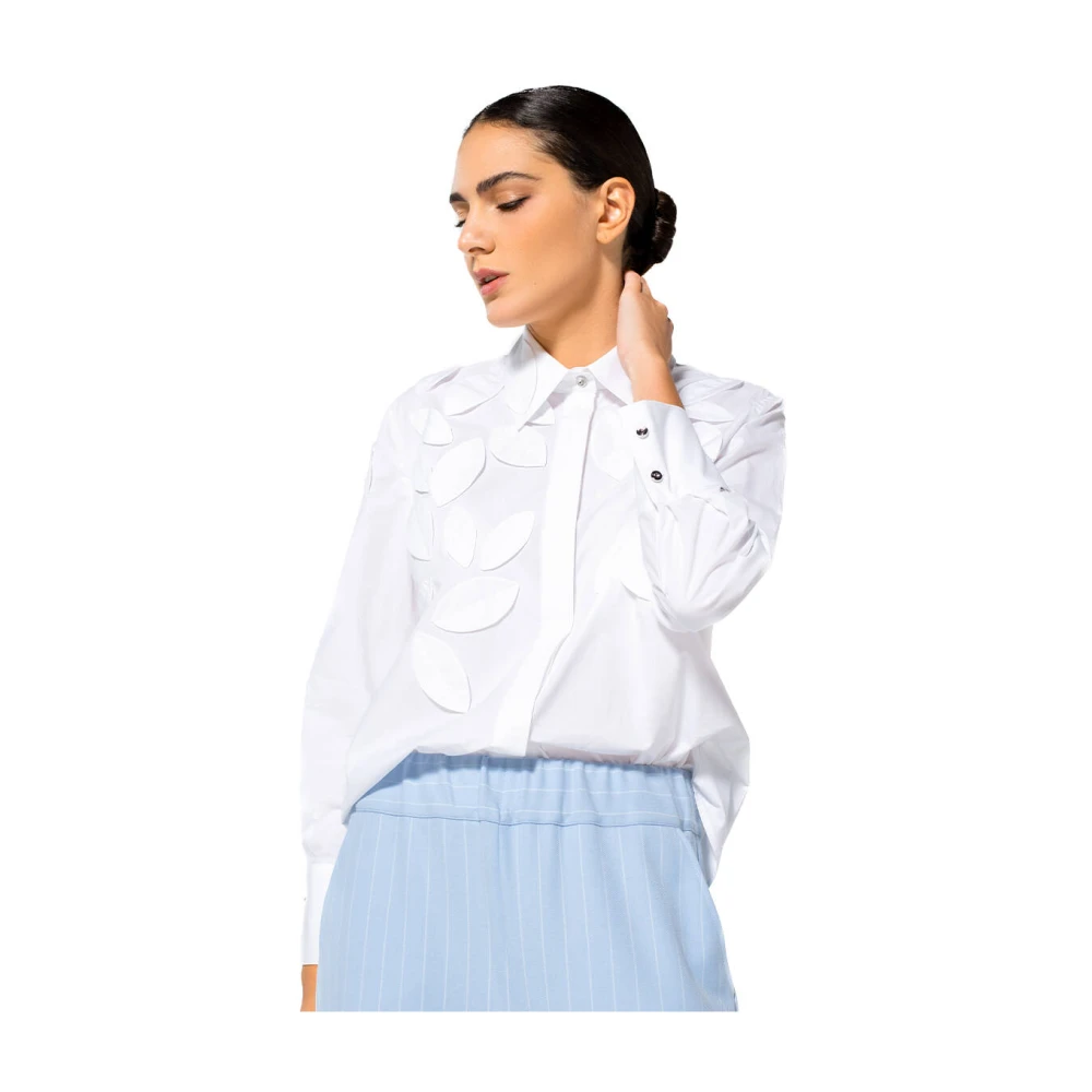 Caroline Biss Elegante Blouse met Lange Mouwen White Dames