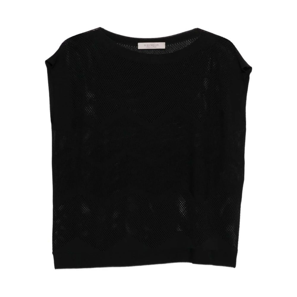 D.exterior Women's Black Round-Neck Knitwear, L, Classic Knit Vest