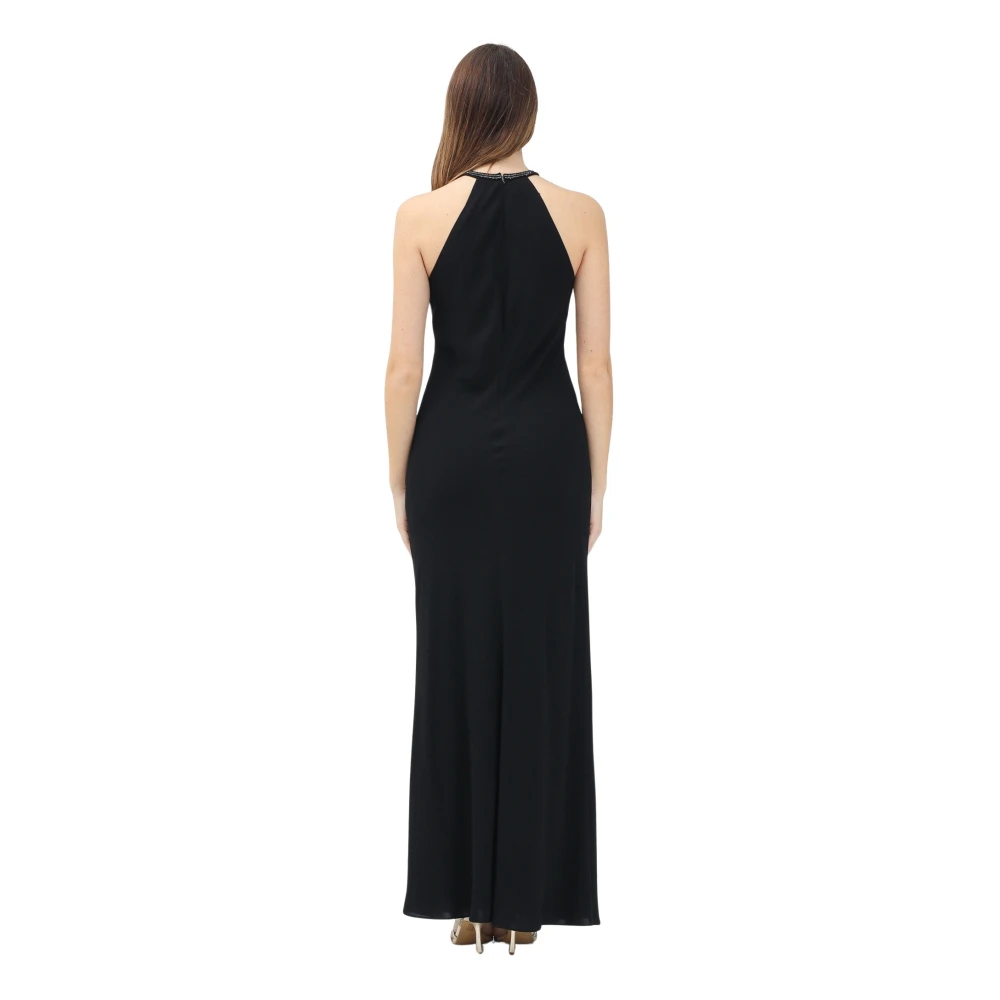 Max Mara Elegante Zwarte Lange Jurk Black Dames