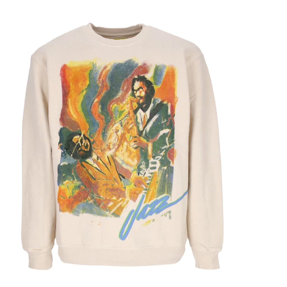 Market Jazz Night Crewneck Sweatshirt Beige Heren