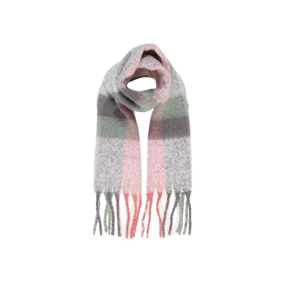 Only Grijze Sjaal van Gerecycled Polyester Multicolor Dames