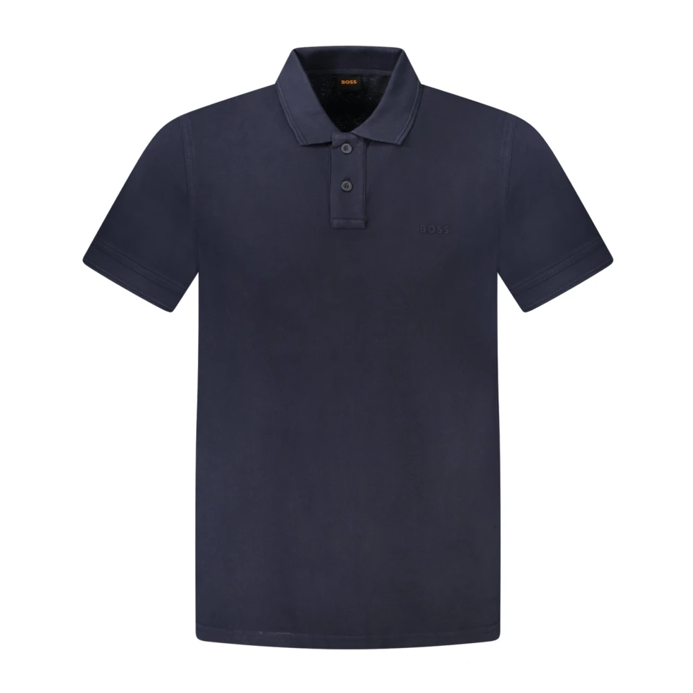 Hugo Boss Blauw Polo Shirt Korte Mouwen Logo Blue Heren