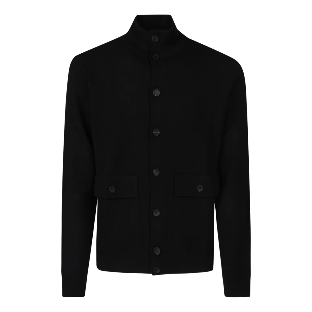 Filippo De Laurentiis Wol Kasjmier Knoopvest Black Heren