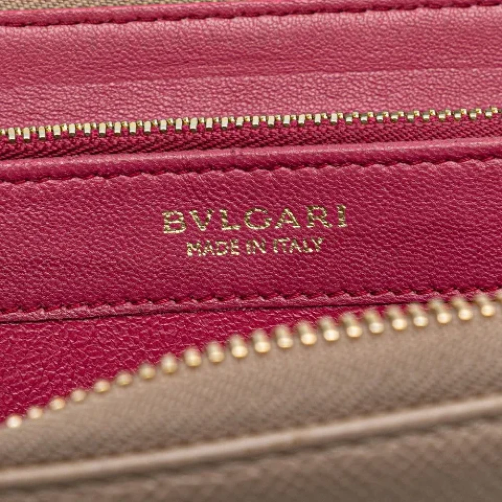 Bvlgari Vintage Pre-owned Leather wallets Beige Dames