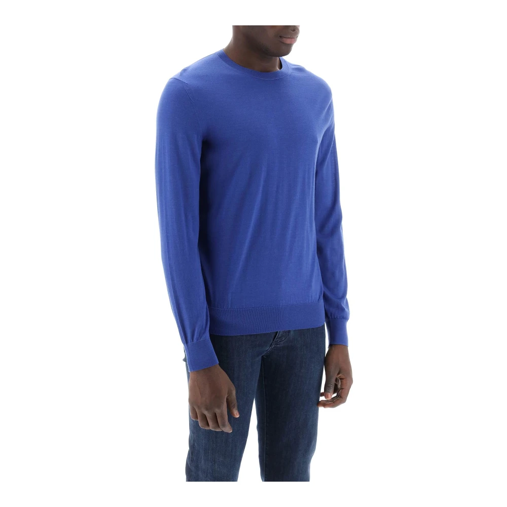 Crew-Neck Sweater i ren ull