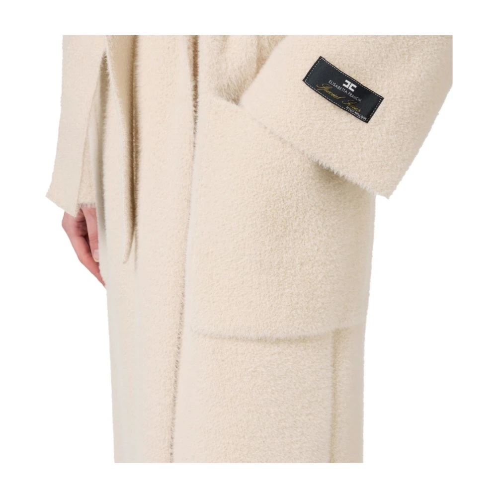 Elisabetta Franchi Roze Faux Fur Ceintuurjas Pink Dames