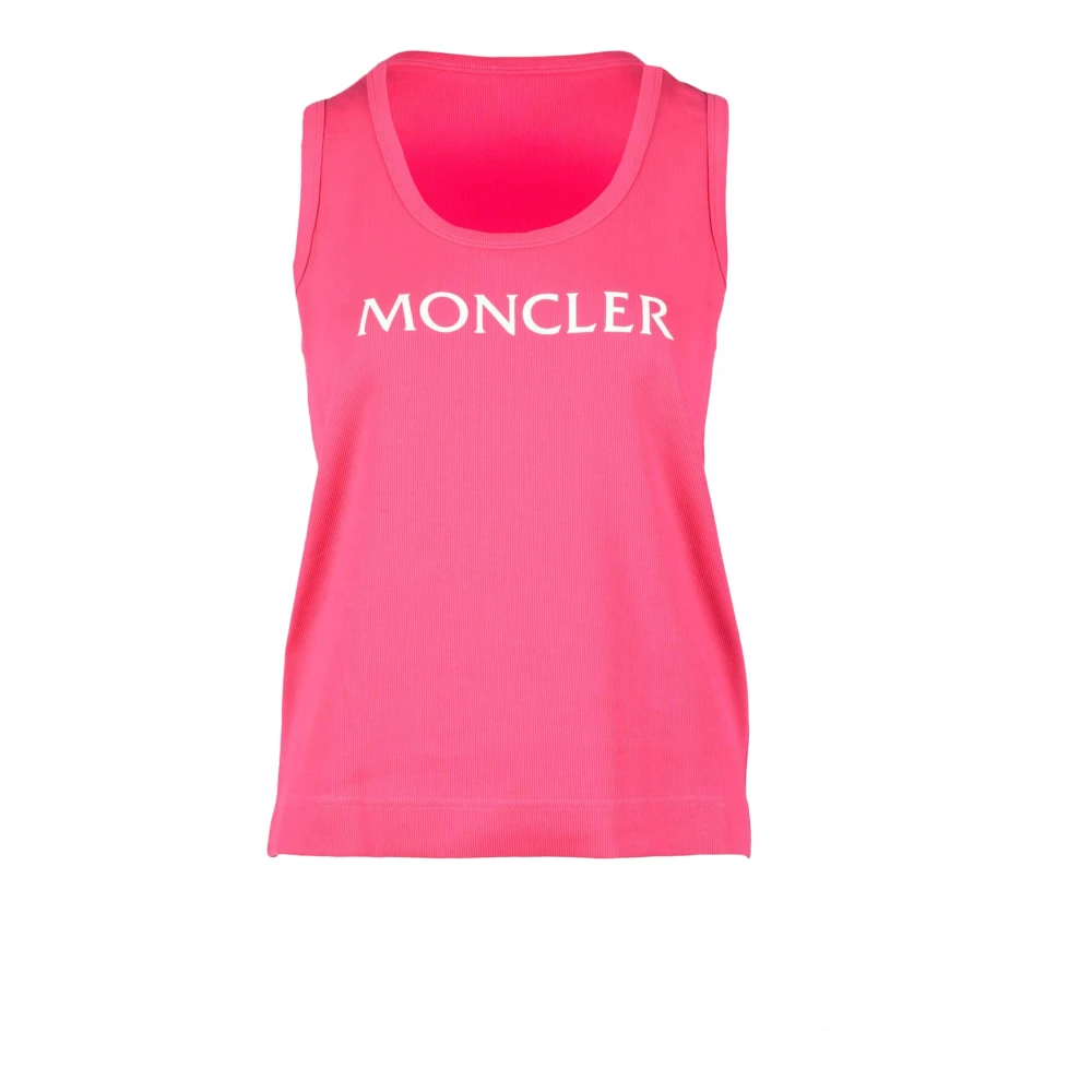 Moncler Katoen Elastaan T-shirt Pink Dames