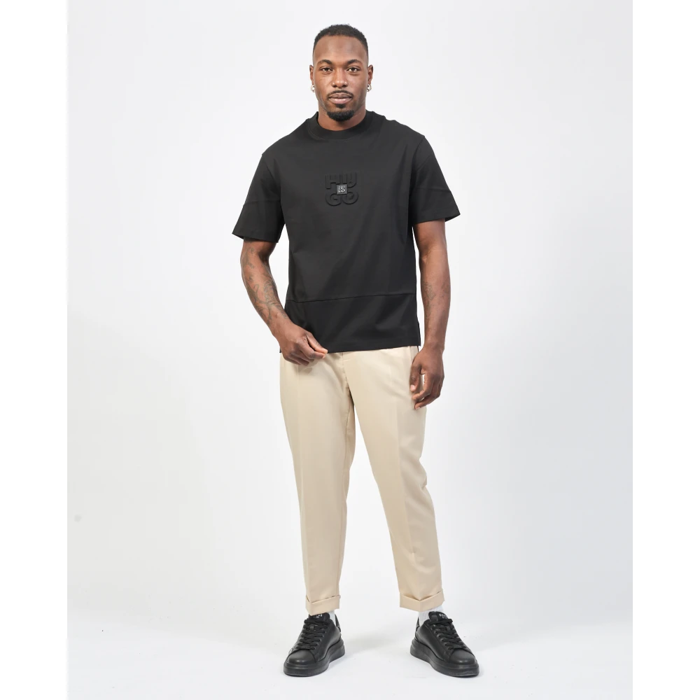 Hugo Boss Gelaagd Logo T-shirt Zwart Black Heren