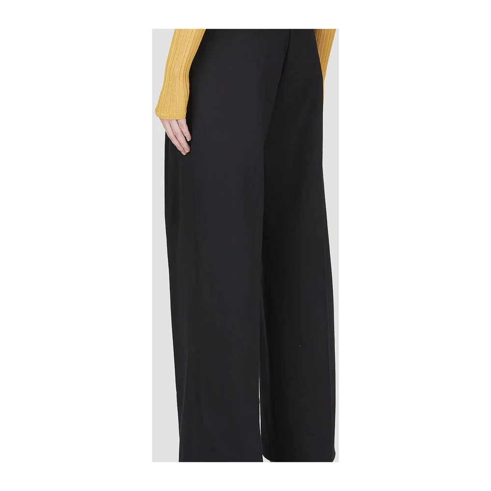 Wynn Hamlyn Hoge taille katoenen broek Black Dames