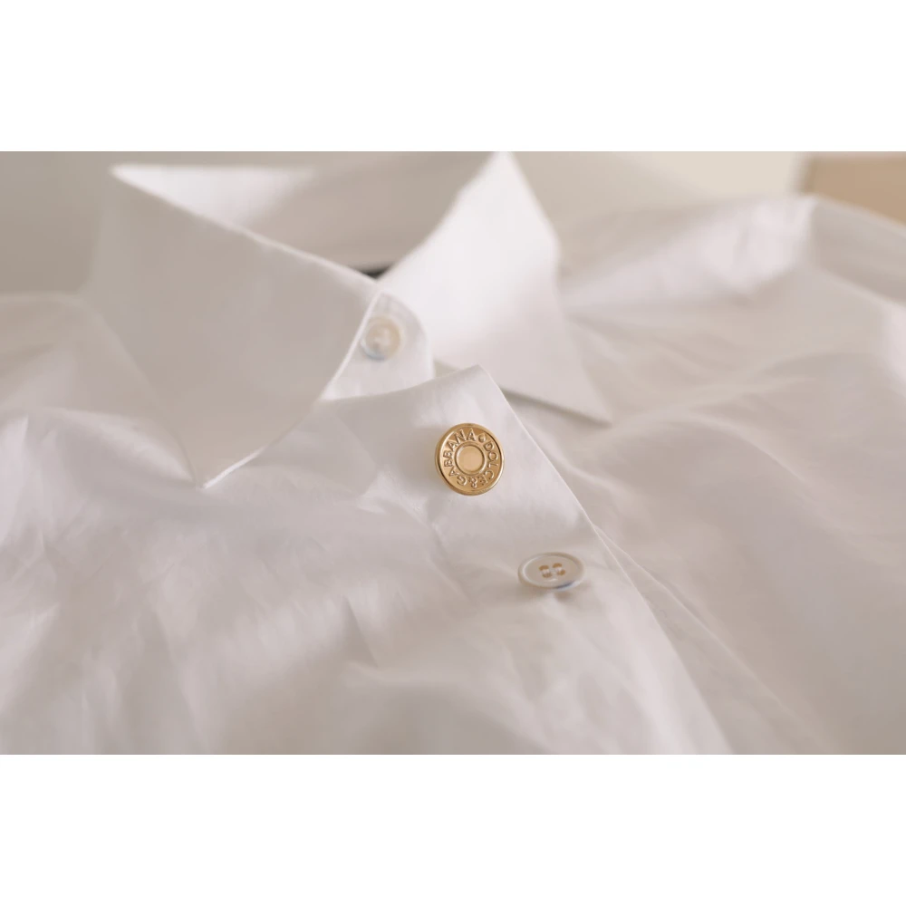 Dolce & Gabbana Wit katoenen button-down overhemd voor formele gelegenheden White Heren