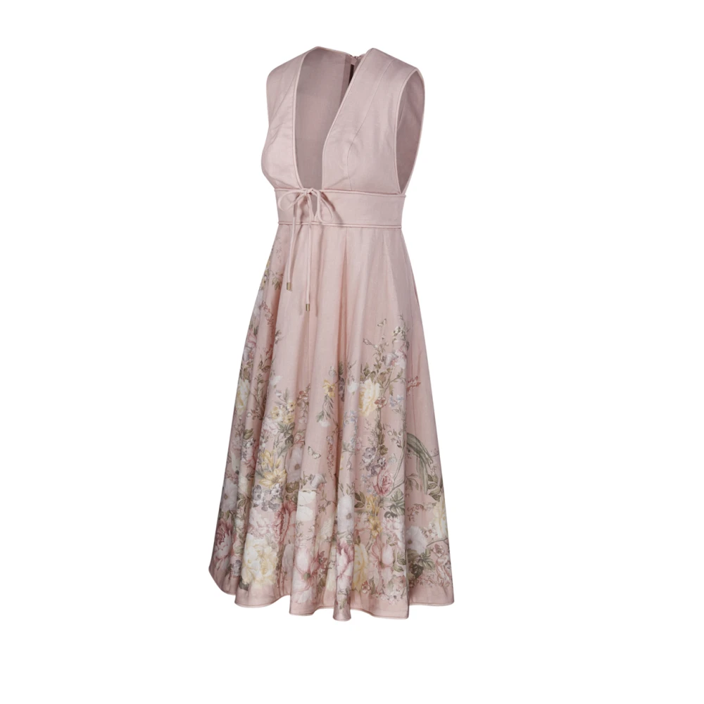 Zimmermann Bloemen Plunge Midi Jurk Multicolor Dames