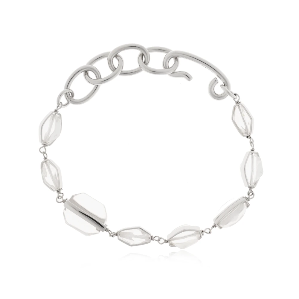 Jil Sander Vrouw Grijs Accessoires Dames, One Size, Armband Met Applicaties