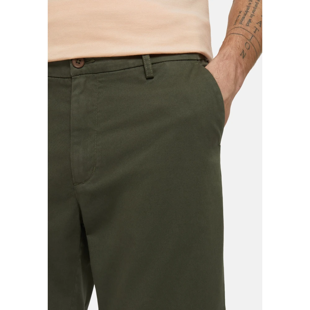 Boggi Milano Stretch Gabardine Short Green Heren