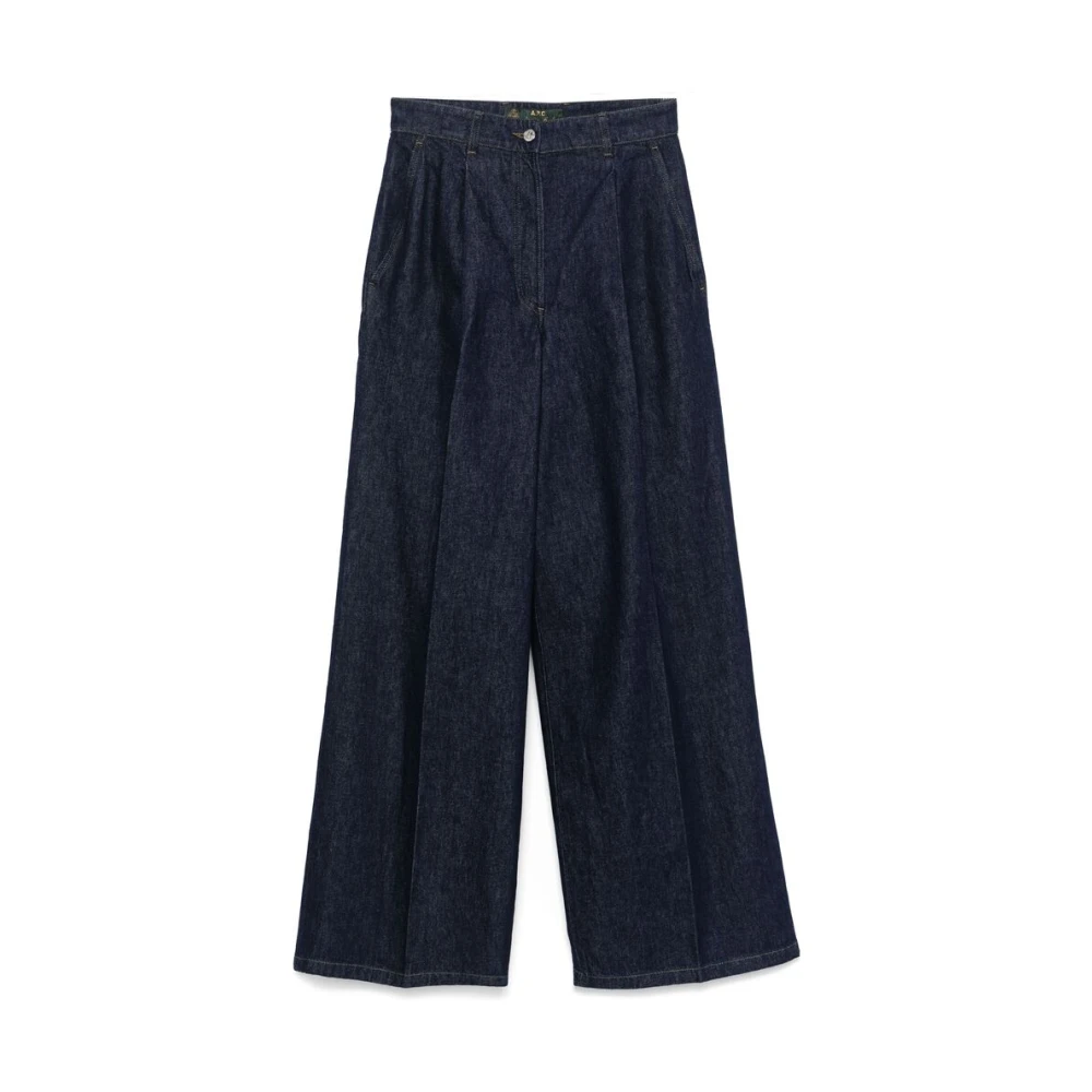 A.p.c. Blå Oxford Knappgylf Byxor Blue, Dam