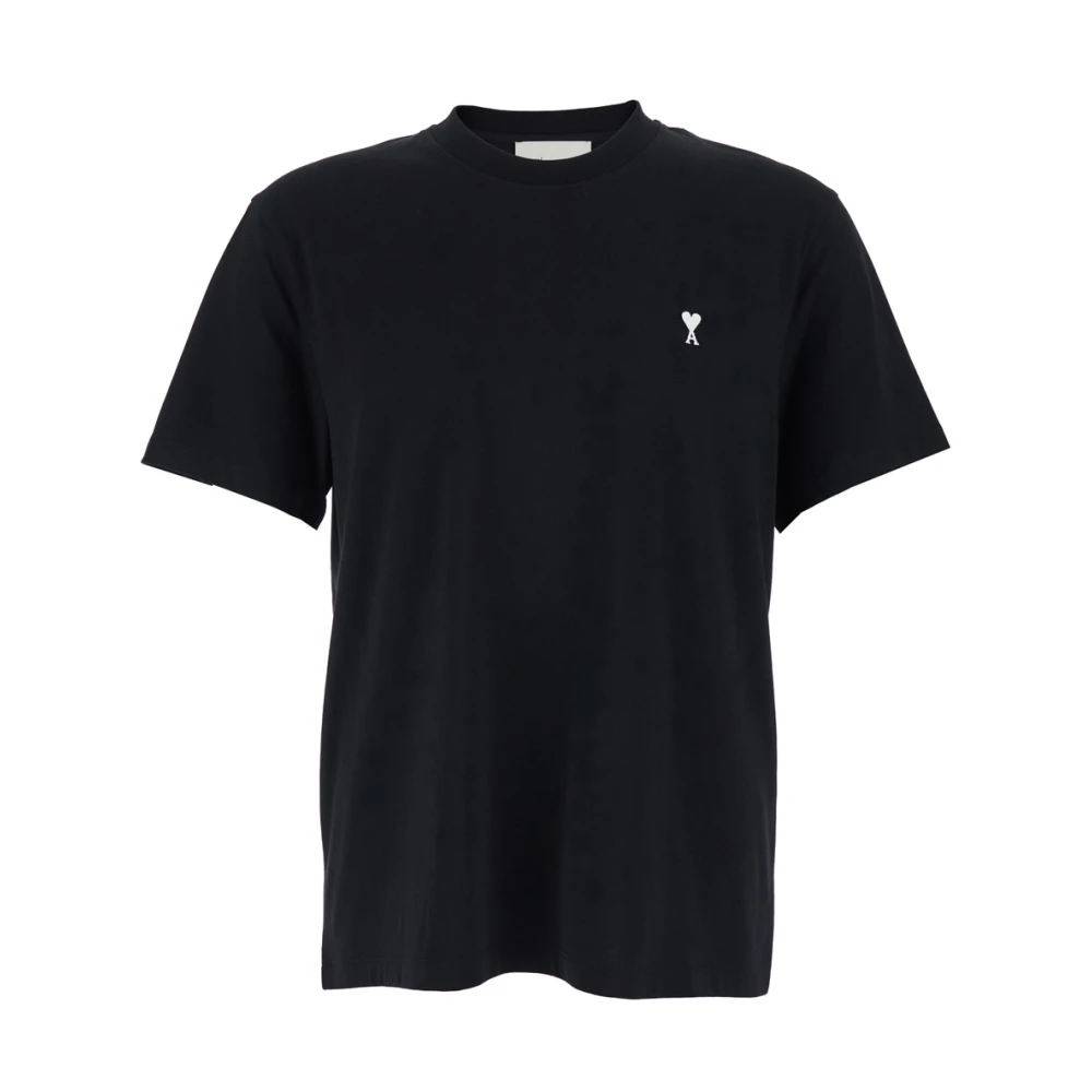 Ami Paris - Black Cotton Ami De Coeur T-Shirt Black - Size: M - For Men - Immagine 4