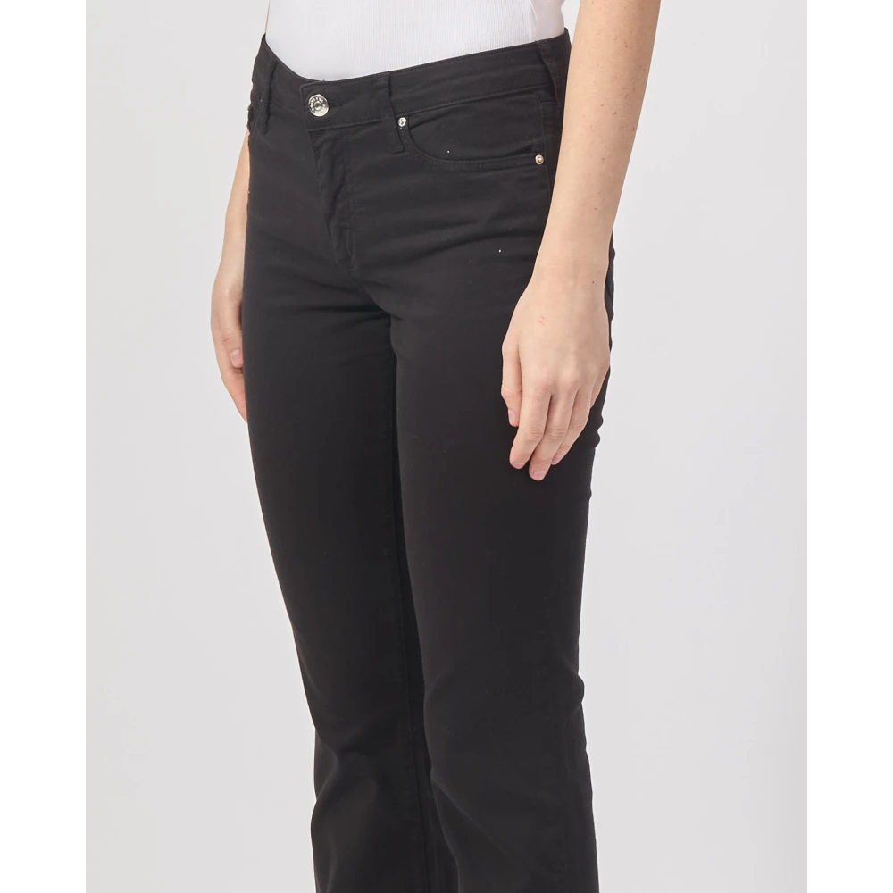 Armani Exchange Zwarte Slim Fit Flared Jeans Black Dames