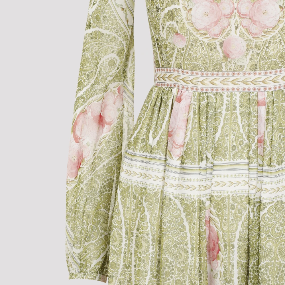 Giambattista Valli Groene Roos Georgette Lange Jurk Green Dames