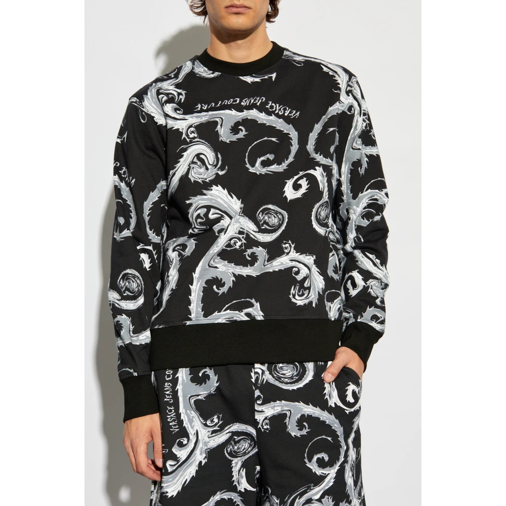 Versace Jeans Couture Sweatshirt met een patroon Black Heren