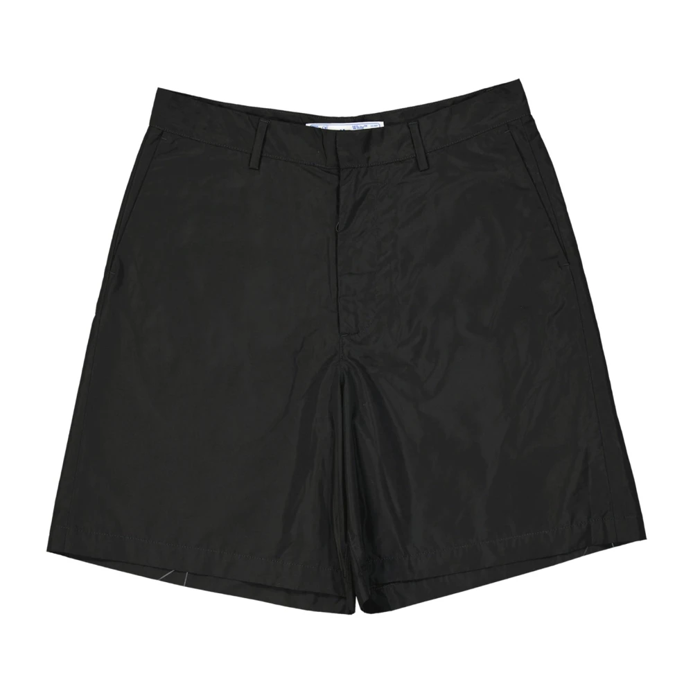 Off White Casual Shorts met Zakken en Rits Black Heren