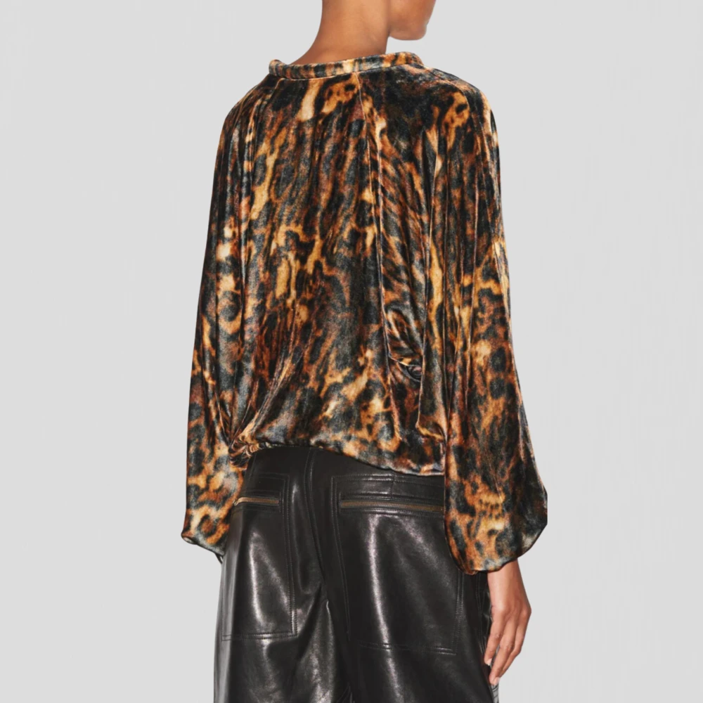 Isabel marant Luipaardprint fluwelen top Multicolor Heren