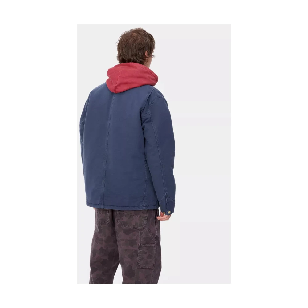 Carhartt WIP Verouderd Canvas Werkjas Luchtmacht Blauw Blue Heren
