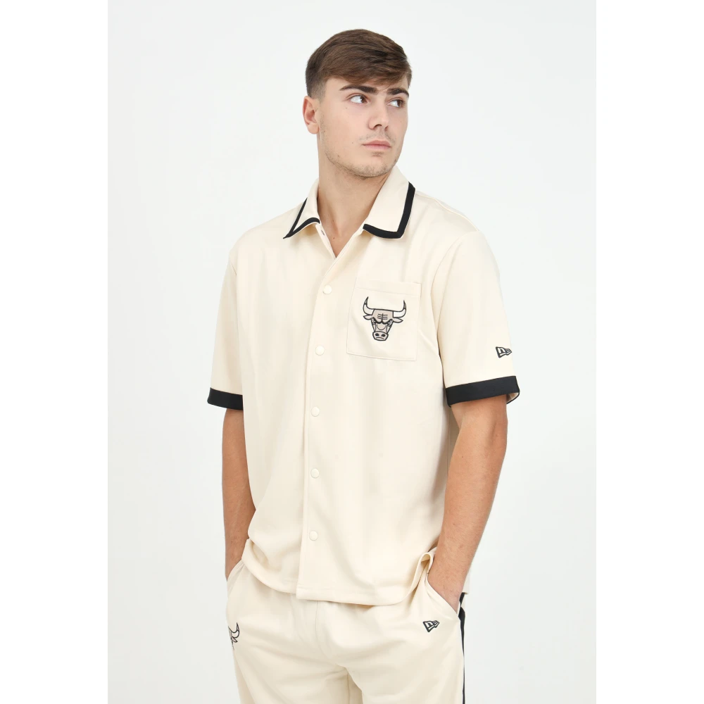 new era Chicago Bulls Korte Mouw Shirt Room Beige Heren