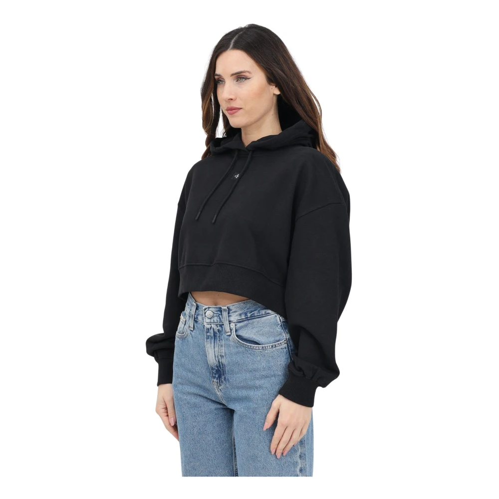 Calvin Klein Jeans Zwarte hoodie trui casual stijl Black Dames