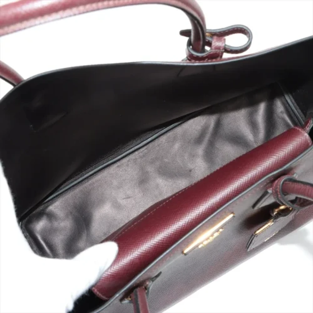 Prada Vintage Pre-owned Leather totes Red Dames